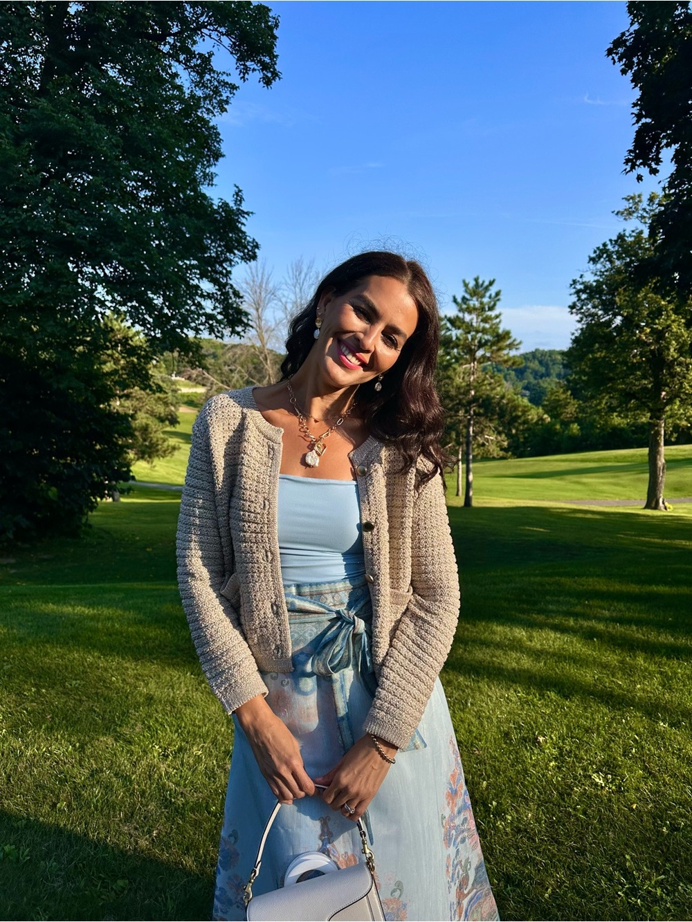 Neutral Beige Knit Cardigan Sweater - Women
